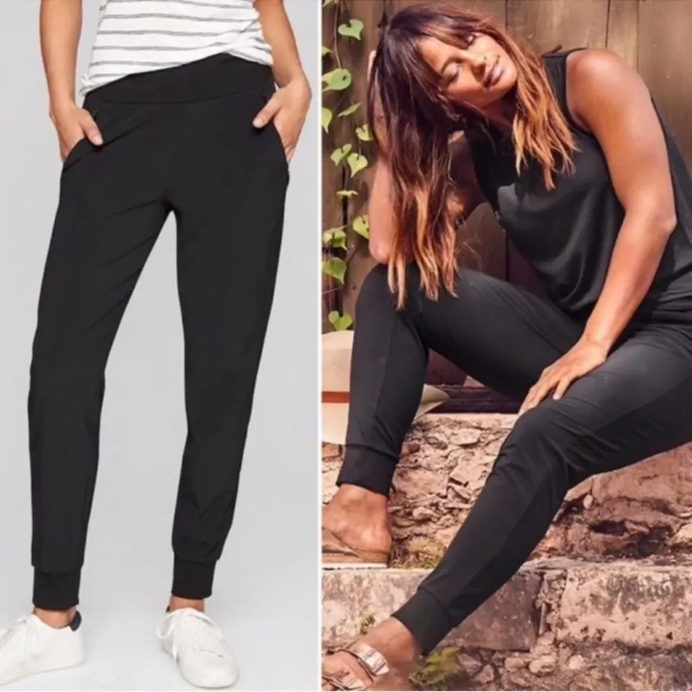 ATHLETA Lined Soho Lined Jogger Pants Black Size 8 Tall - Picture 3 of 14